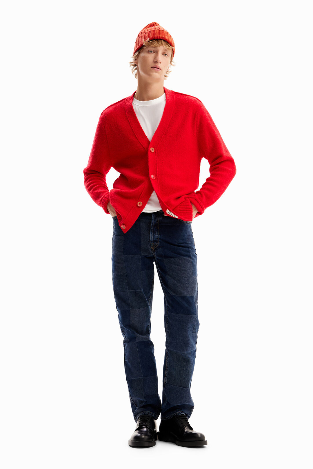 Men's Red Cardigan